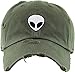 KBSV-042 OLV NASA Spaceship Alien Vintage Dad Hat Baseball Cap Polo Style Adjustable Unisex (One Size, Olive Alien Vintage)