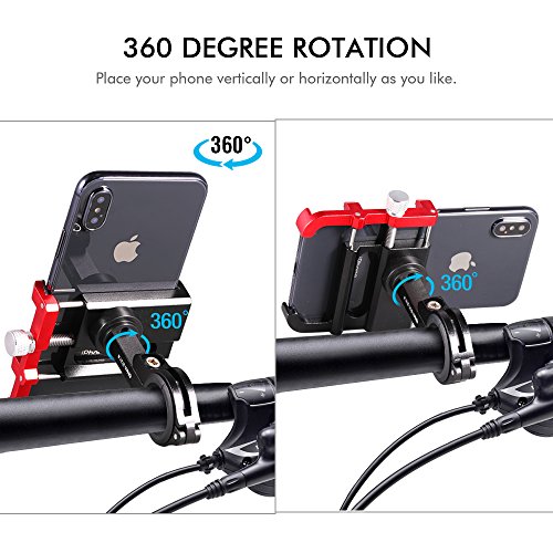 HOMEASY Universal Bike Phone Mount Motorcycle Handlebar Cellphone Bicycle Holder Adjustable, Fits iPhone X, XR, 8 | 8 Plus, 7 | 7 Plus, Galaxy S9, S8, Holds Phones from 3.5-7" Wide【Fall Prevention】