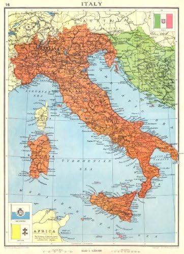 Amazon イタリア 第二次世界大戦の前 Istria Zara Zadar Lagosta 1938 古い地図 アンティーク地図 ビンテージ地図 イタリア地図プリント 地図 文房具 オフィス用品