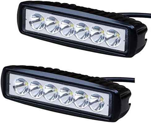 LED Light Bar Holifar 2Pcs 18W Spot Led Bar Driving Fog Lights Off-road Lighting High Power Waterproof Led Lights for Truck Pickup Jeep SUV ATV UTV