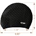 Premium Long Hair Swim Cap,Professional Silicone Swimming Cap for Adult Women and Men that Keep Hair Dry,Cover Ear’s and Highly Resilient Swim Caps Comfortable Fit all (Black)