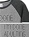 Women Casual I Am Done Adulting Let's Go to Letter Printed 3/4 Splicing Sleeve Baseball T-Shirt