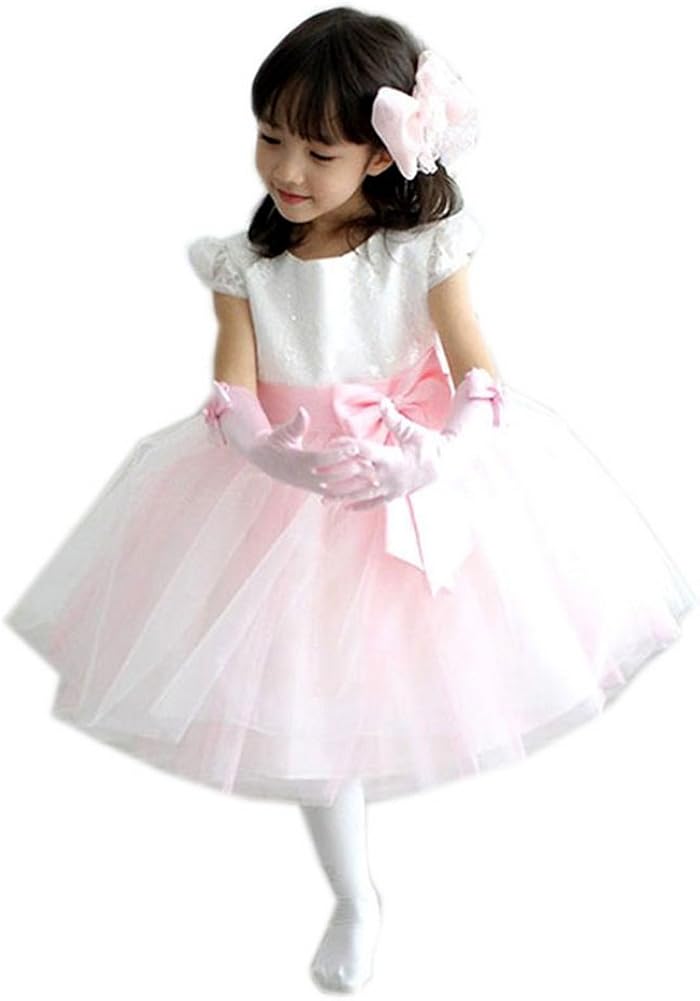 pink tulle flower girl dress