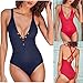 Traje De Baño Retro Para Mujer 1920 Bikinis Cruzados Sin Espalda Con Cuello En v Profundo Sexythumb 2