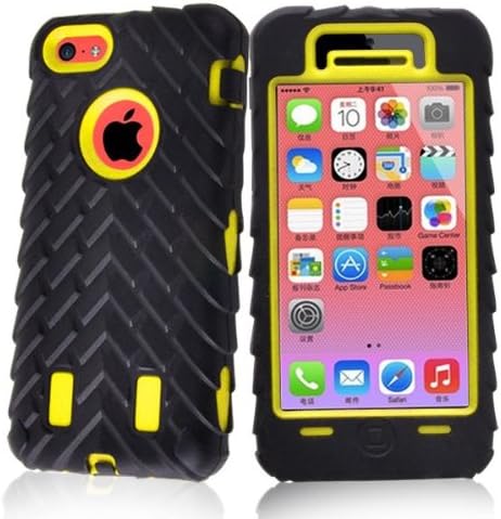 Juju Village Tyre Design Heavy Duty Hybrid Case for Apple iPhone 5 °C - jaune