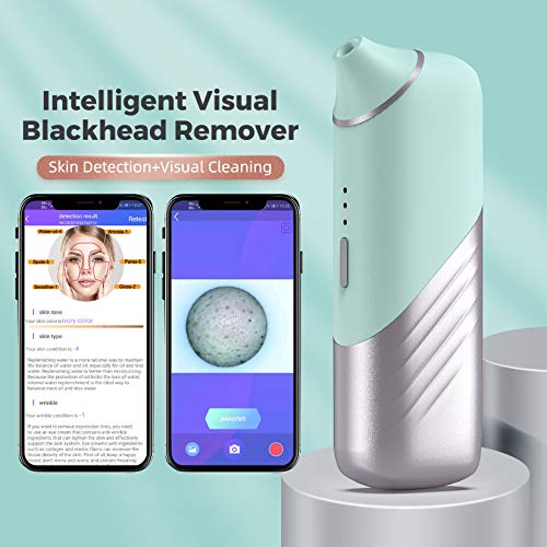 Visual Blackhead Remover，Pore Vacuum Blackhead Remover with Camera Rechargeable with 3 Speeds Adjustment and 4 beauty Heads Blackhead Suction Tool