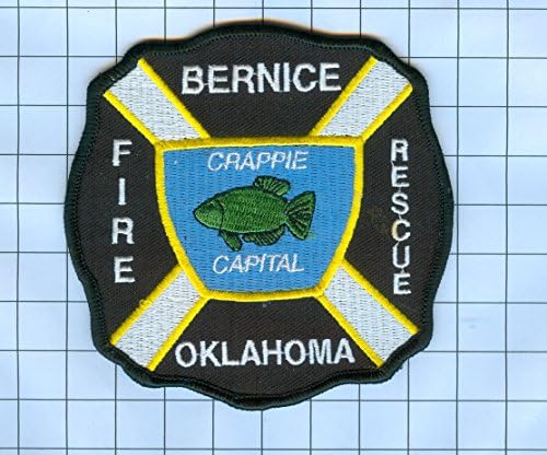 Fire Dept. Patch Embroidered Patch Collectible - Bernice Oklahoma Crappie Capital