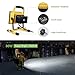 Ustellar 2400LM 30W LED Work Light (200W Equivalent), Waterproof Portable LED Flood Lights, Job Site Lighting with Stand for Construction Site, Workshop, 16ft/5M Cord with Plug, 6000K Daylight White