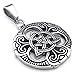KONOV Mens Womens Celtic Knot Stainless Steel Pendant Necklace, Black Silver, 24