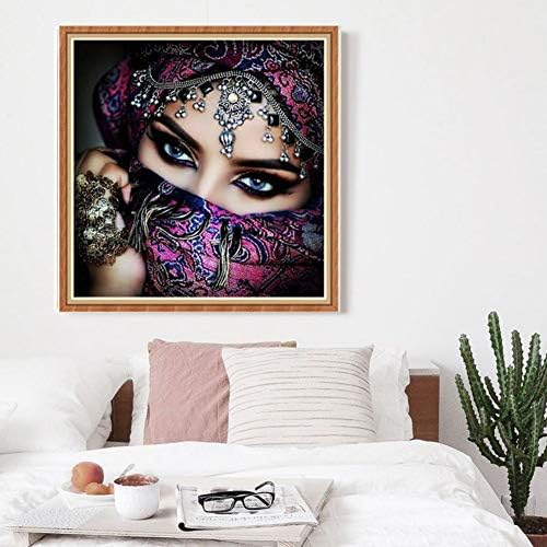 MYGYSJK DIY, Gifts, No Frame, Exotic Feel, Partial Drill DIY Resin Diamond Painting Masked Beauty Charming Eyes Partial Drill Home Decor