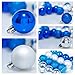 ITART 70ct Christmas Tree Ball Ornaments Decorations Shatterproof Balls and Finial Drops Assortment for Xmas Trees, Wedding, Themed Parties Decoration (Blue, Silver and White)