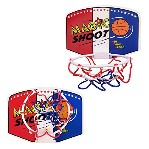 WEY&FLY Plastic Basketball Set Hoop Game Toy, Kids Junior Basketball Play Set for Kid Education and Basketball Lovers, with Two Balls and Pump  - Thumbnail 2
