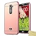 LG G2 Case,DAMONDY Luxury Metal Air Aluminum Bumper Detachable + Mirror Hard Back Case 2 in 1 cover Ultra-Thin Frame Case For LG G2 (Mirror_Rose)