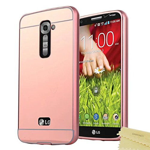 LG G2 Case,DAMONDY Luxury Metal Air Aluminum Bumper Detachable + Mirror Hard Back Case 2 in 1 cover Ultra-Thin Frame Case For LG G2 (Mirror_Rose) LG G2 Case,DAMONDY Luxury Metal Air Aluminum Bumper Detachable + Mirror Hard Back Case 2 in 1 cover Ultra-Thin Frame Case For LG G2 (Mirror_Rose)
