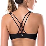 La Isla Women's Light Support Cross Back Wirefree Removable Cups Yoga Sports Bra