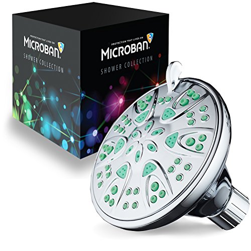 AquaDance Antimicrobial AntiClog HighPressure 6Setting Shower Head with Nozzle Protection