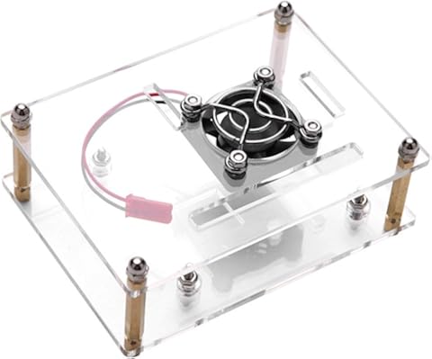 Dgtrhted Caja Protectora de la Caja de acrílico PMMA recinto de Ventilador de refrigeración for Raspberry Pi 2 3 Modelo B y B + Pi