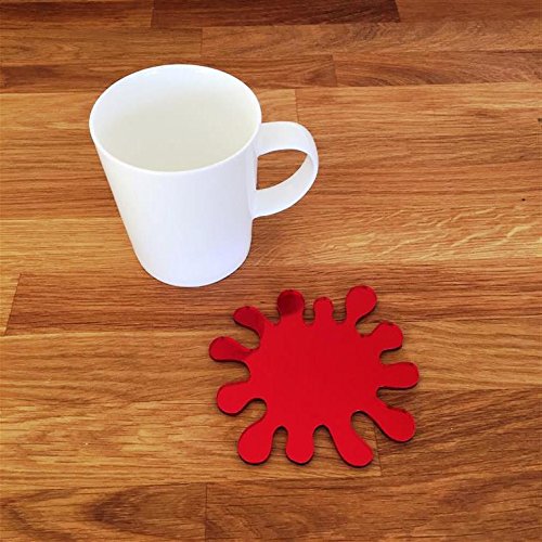Super Cool Creations Coasters - Splash Shaped - Red Mirror - 8 Set