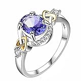 iLH® Clearance Rings,ZYooh 2018 Women Natural Gemstones Birthstone Bride Wedding Engagement Princess Rings Jewelry Gift (Dark Blue, 9)