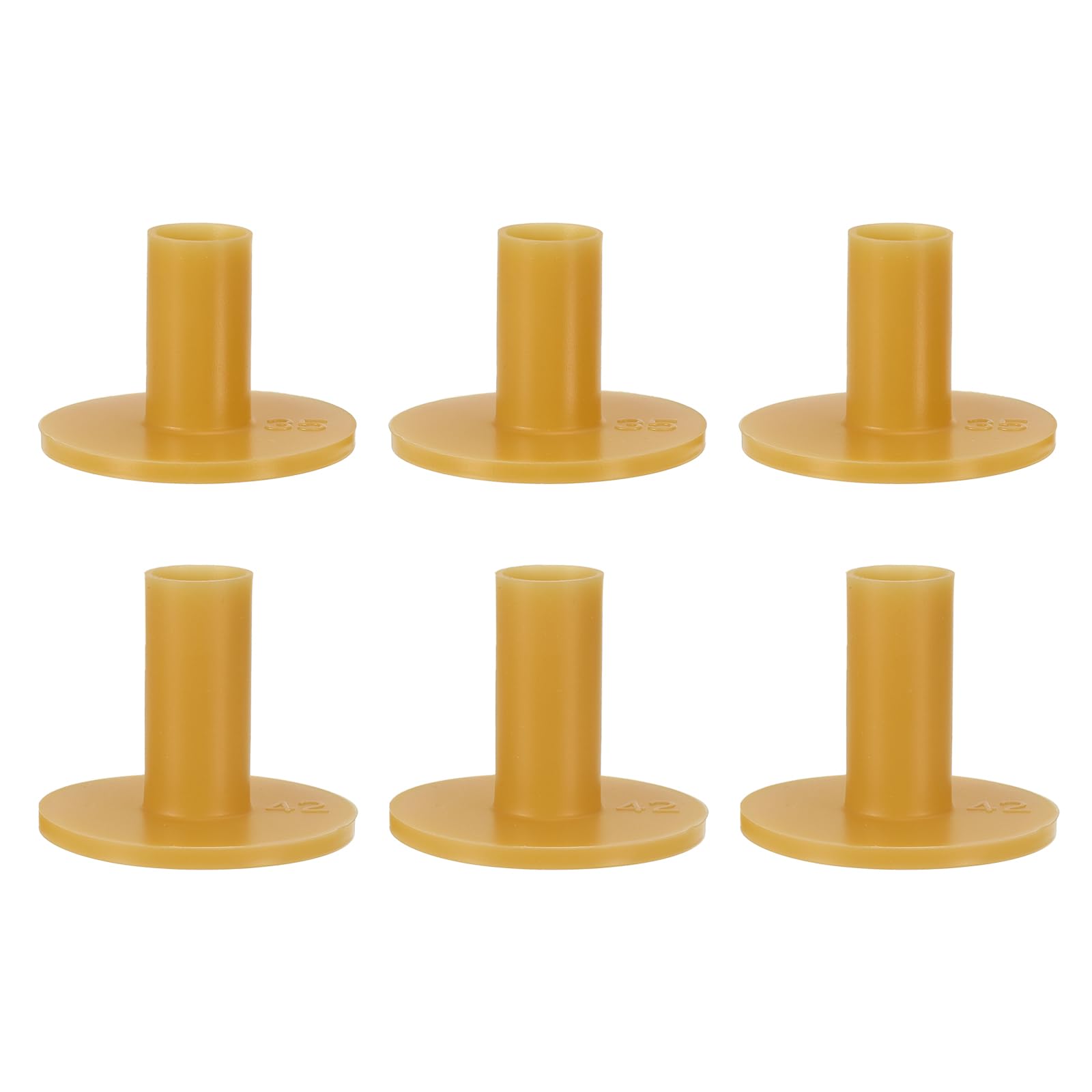 PATIKIL Rubber Golf Tee, 6 Pcs Mix Size Golf Practice Tees Training Driving Range Tees Stable Golf Ball Holder for Outdoor Indoor Hitting Mat, Yellow