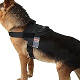Excellent Elite Spanker Tactical Dog Training Vest Patrol K9 Service Dog Harness Nylon Adjustable Velcro ID Patches for Large/Small Dog Pet with Handle(Black-L)