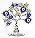 Turkish Blue Evil Eye Gold Flowers Money Fortune Tree Protection Good Luck Gift