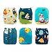 Babygoal Baby Cloth Diapers Washable Pocket Nappy, 6pcs Cloth Diapers+6 Inserts+4pcs Bamboo Inserts,Boy Color 6FB15