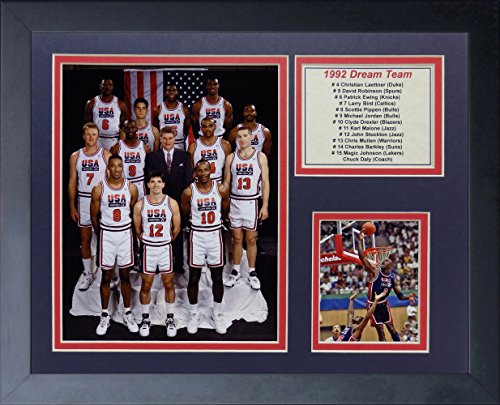 1992 USA Dream Team Olympic Basketball Team 11" X 14" Framed Photo Collage by Legends Never Die, Inc.