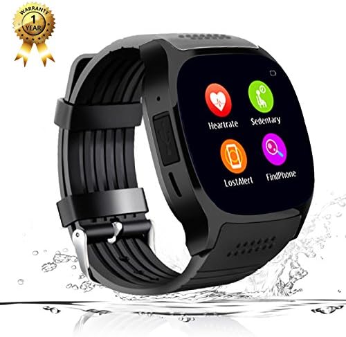 Smart Watch Phone Watch Bluetooth Smartwatch Fitness Tracker Blood Pressure Heart Rate Sleep Monitor Smart Wrist Watch All Functions Match for IOS iPhone 6S Plus 7 8 and Android Men Women Kids (Black)