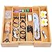 Silverware Utensil Tray Wooden Cutlery Drawer Dividers 5 Compartments Flatware Organizer Storage Holder Bamboo Flatware Organizer for Kitchen Office Supplies Cosmetics (Bamboo)
