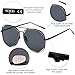 SOJOS Aviator Sunglasses Metal Frame Flat Mirrored Lens SJ1004 with Black Frame/Grey Lens