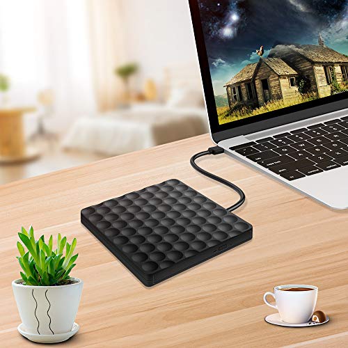 GEEKLIN External CD Drive,High Speed Data Transfer for External cd DVD Drive for Laptop,USB 3.0 Portable CD DVD +/-RW Optical Drive Burner Writer - Thumbnail 6
