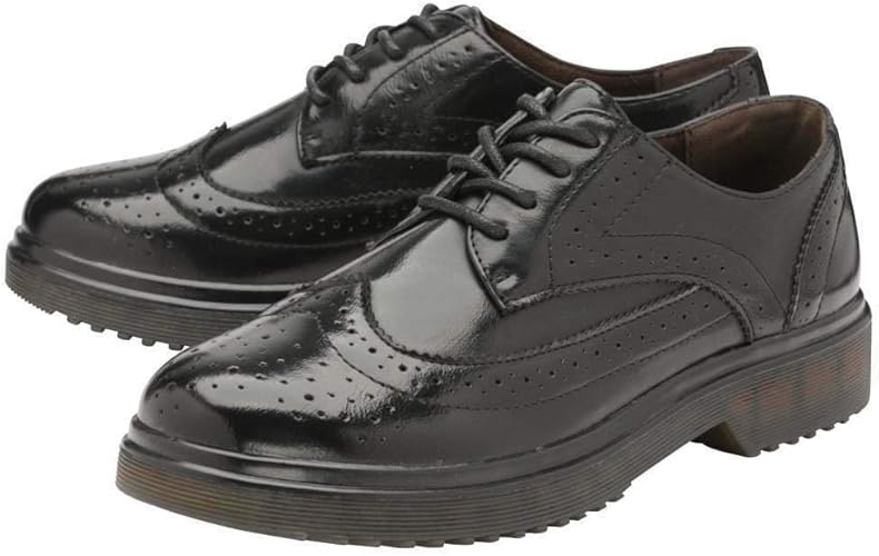 ladies black and white brogues