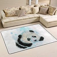 ANINILY Cute Panda Carpet 72 x 48 inch Polyester Fabric Artwork Area Rug Non Slip Floor Mat Doormats for Living Room Bedroom