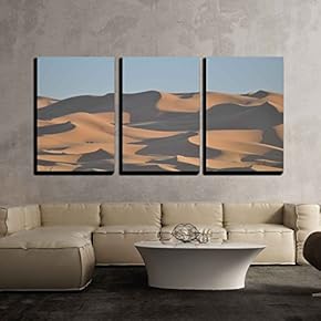 3 Piece Canvas Wall Art - Moroccan Desert - Modern Home Art Stretched and Framed Ready to Hang - 16"x24"x3 Panels
