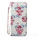 Galaxy S8 Plus Case,Firefish Detachable 3D Painted Leather Wallet Case Ultra Slim Folio Cover Flip Case[Kickstand Feature] Wristlet[Card Slots/Cash] Case for Samsung Galaxy S8 Plus(6.2 Inch) -Flamingo