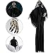 Halloween Decorations Scary Animated Hanging Ghost Props Life Size with Sound and Glowing Red Eyes for Halloween Décor Indoor Outdoor Party Favors (Black)