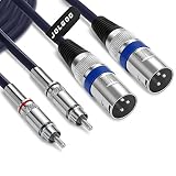 RCA to XLR Cable, Dual RCA Male to Dual XLR Male Cable, 2 RCA Male to 2 XLR Male HiFi Audio Cable, 4N OFC Wire, for Amplifier Mixer Microphone, 5 Feet JOLGOO