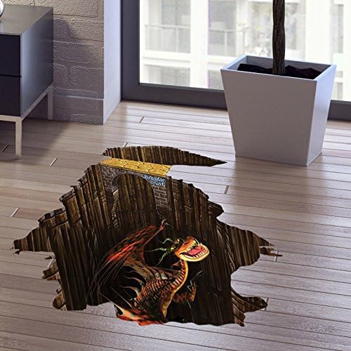 Home Decor Wall Sticker 3D Dinosaur Removable Room Decor Wall Art Decal for Kids Boys Girls,23.6 x 35.4 Inch