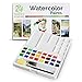 Pablo's Choice 24 Watercolor Paint Set - Water Color Sketch Set with Lightweight Case, Sponge, and Perfectly Shaped Mixing Palette - For Craft or Hobby to Professional, Includes Brush & Pen