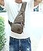 Canvas Chest Pack Crossbody Casual Sling Shoulder Bag(502) (Dark coffee)