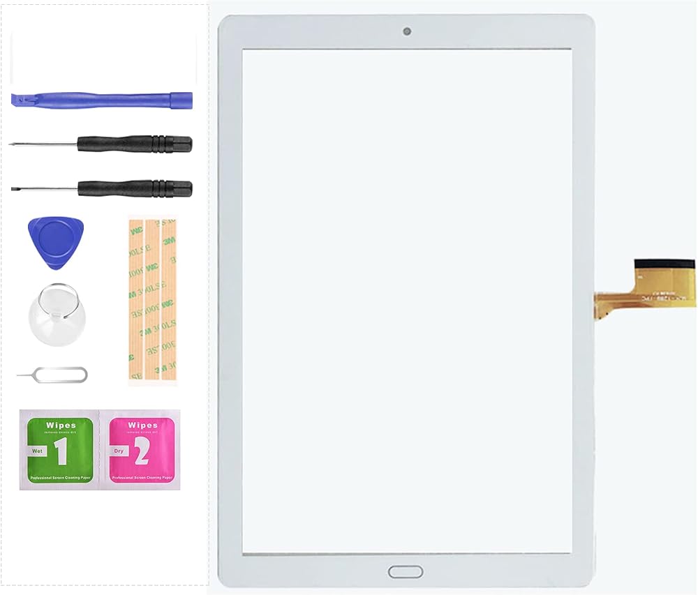 LADYSON 10.1'' MJK-1289-FPC Touchscreen White Replacement Glass Panel Kit