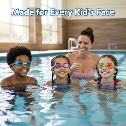 Seaflar Kids HD Anti-Fog Swimming Goggles: UV Protection | One-Piece Elastic Band | Silicone Gasket | Unisex (3-14 Years)