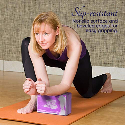 QF-Yoga-Blocks-Plus-Yoga-Strap-with-Metal-D-Ring-9x6x4-2-Pack-Eco-Friendly-EVA-Foam-Block-High-Density-Exercise-Brick-Soft-Non-Slip-Surface-for-Yoga-Pilates-Meditation-Workout-Fitness-Gym