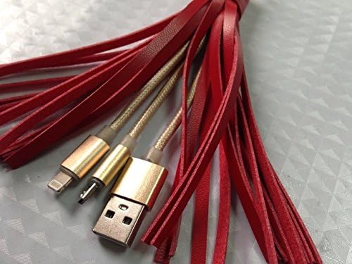Tassle key chain with 3 adaptables Red