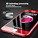 iPhone 7 Plus Screen Protector Tempered Glass 3D Full Coverage, Fingerprint-Proof and Scratch Resistant iPhone 7 Plus Tempered Glass - Red by Meidu