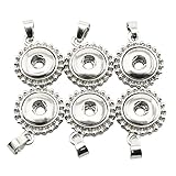 JCBIZ 6pcs 12mm Metal Alloy Button Shape Pendant