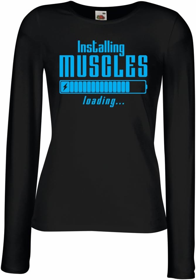 T Shirt Women Muscle Works Clothing - Weightlift, for Muscle Growth Masters, Vintage Design Anytime Fitness Apparel