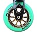 Fuzion 10 Spoke Metal Core 110mm Pro Scooter Wheel with ABEC 9 Bearings (Gold+Teal)