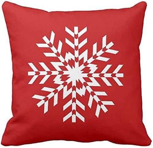 Simple Bright Red and White Christmas Snowflake Outdoor pillow case 18*18